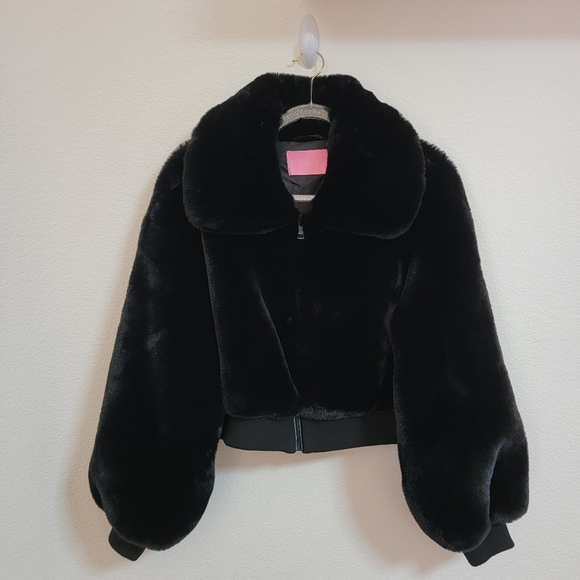 Azalea Wang Black Faux Fur Jacket - Picture 1 of 5